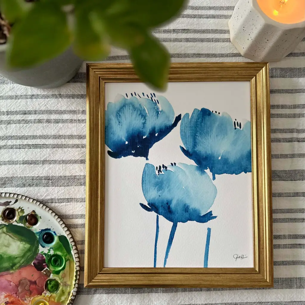 Blue Floral Study: Peonies No. 2