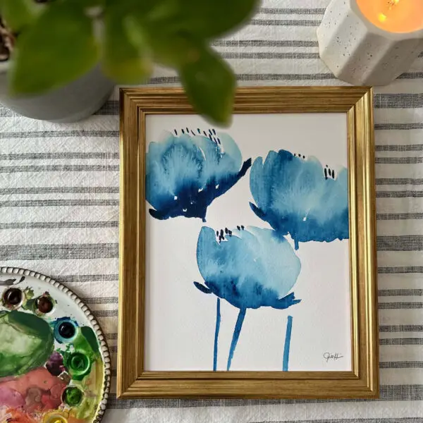 Image of Blue Floral Study: Peonies No. 2