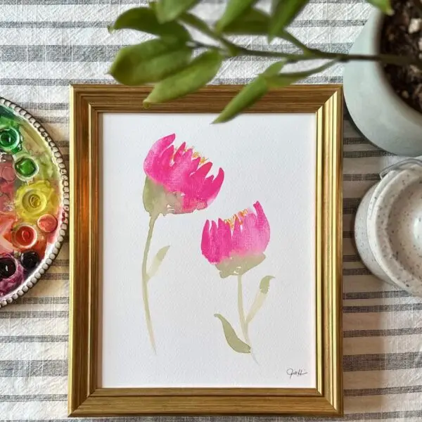 Photo of painting titled Bright Pink Peonies